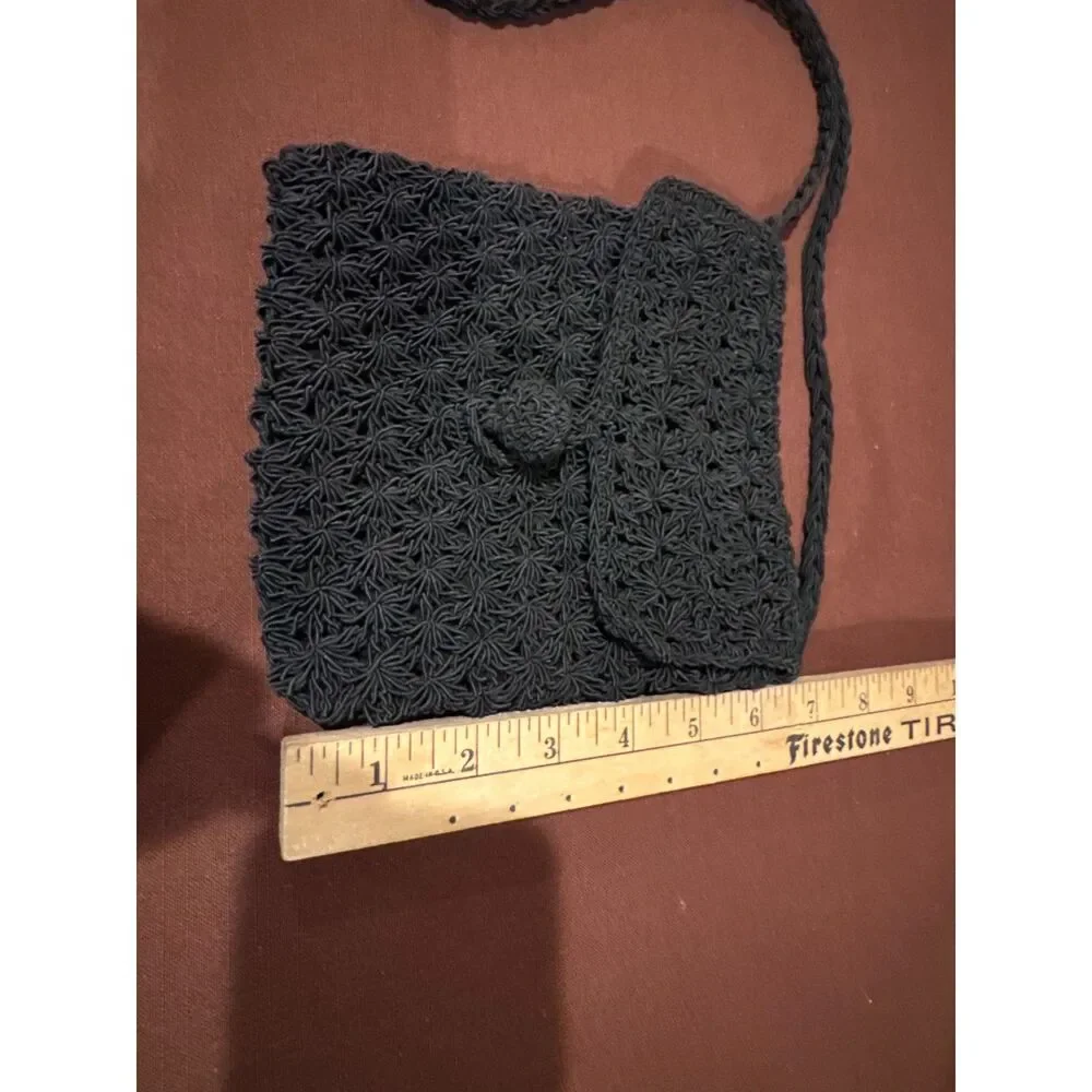 Black Crochet Bag Cross Body